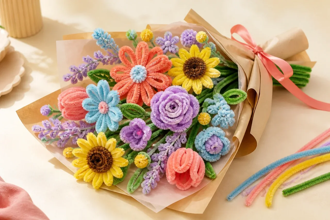 Flores de limpiapipas