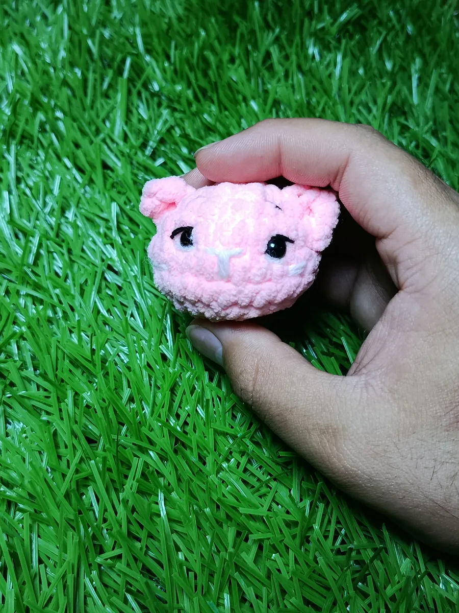 Cabeza gato rosa
