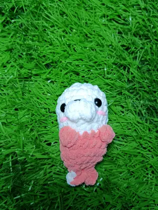 Foca bebé rosa-blanca